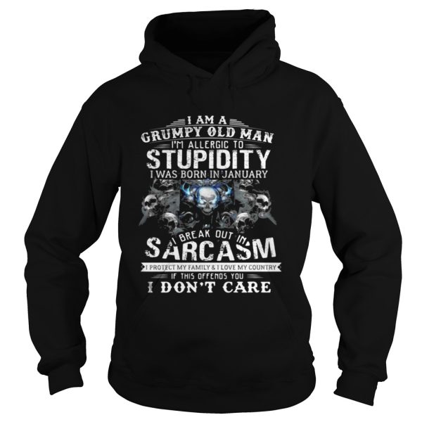 I am a Grumpy old man Im allergic to Stupidity shirt