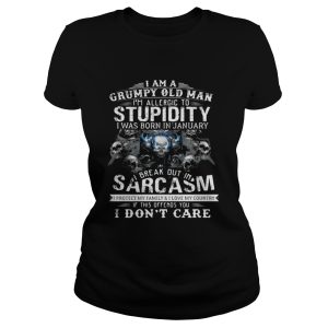 I am a Grumpy old man Im allergic to Stupidity shirt 2