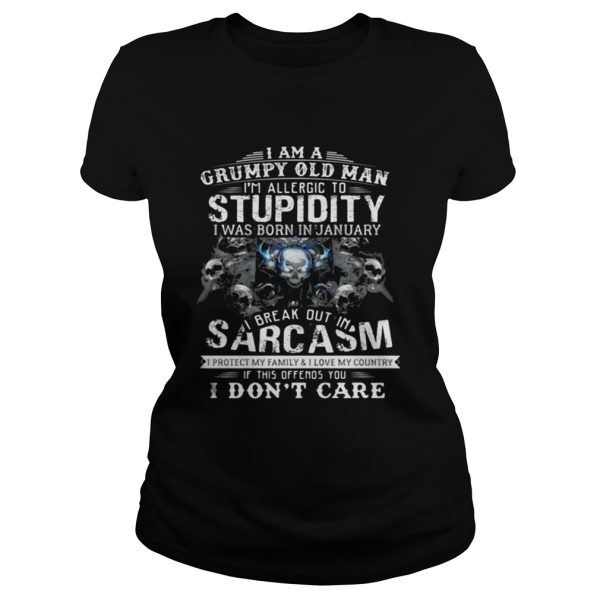 I am a Grumpy old man Im allergic to Stupidity shirt