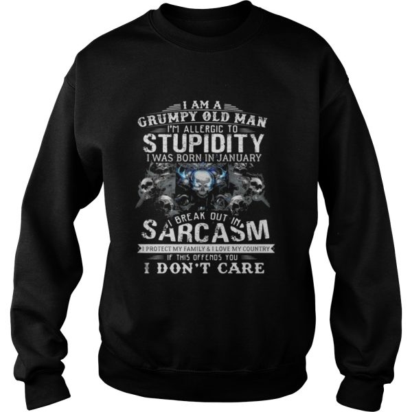 I am a Grumpy old man Im allergic to Stupidity shirt