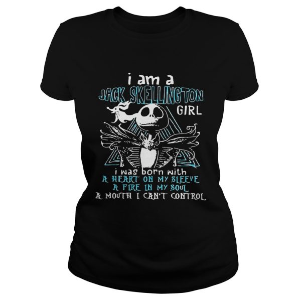 I am a jack skellington girl I was born with a heart on my sleeve shirt