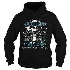 I am a jack skellington girl I was born with a heart on my sleeve shirt 2