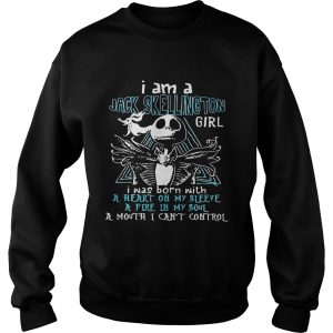 I am a jack skellington girl I was born with a heart on my sleeve shirt 3