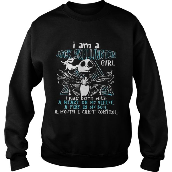 I am a jack skellington girl I was born with a heart on my sleeve shirt