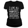 I love all mythical creatures vampires werewolves unicorns kid shirt
