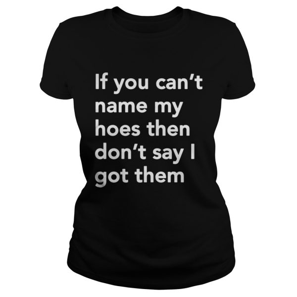 If you cant name my hoes then dont say I got them shirt