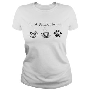 Im a simple woman I like Jack skellington coffee and paw dog shirt 1 Im a simple woman I like Jack skellington coffee and paw dog shirt 2