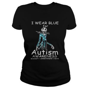 Jack Skellington I Wear Blue For Autism Awareness Shirt 2