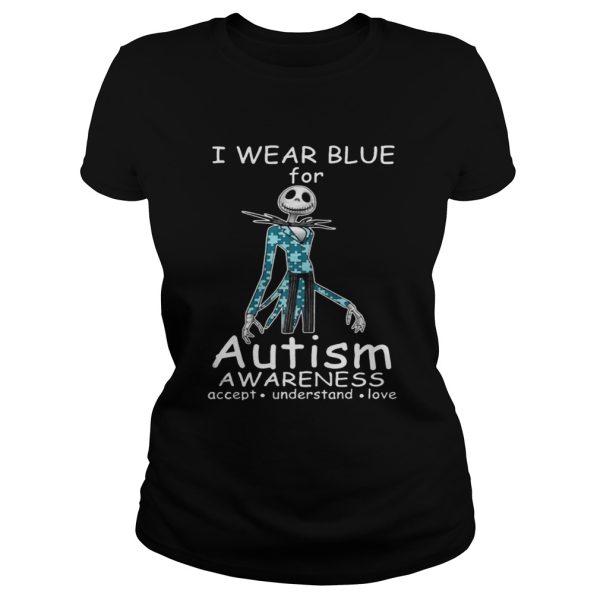 Jack Skellington I Wear Blue For Autism Awareness Shirt