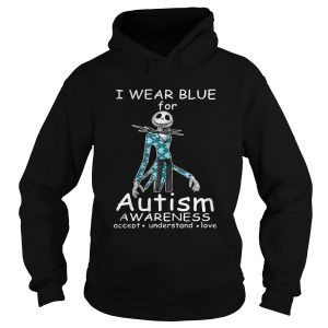 Jack Skellington I Wear Blue For Autism Awareness Shirt 3