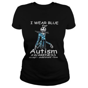 Jack Skellington I wear blue for autism awareness accept understand love shirt 1