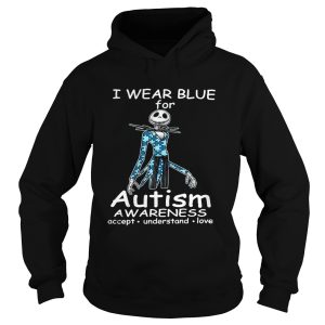 Jack Skellington I wear blue for autism awareness accept understand love shirt 2