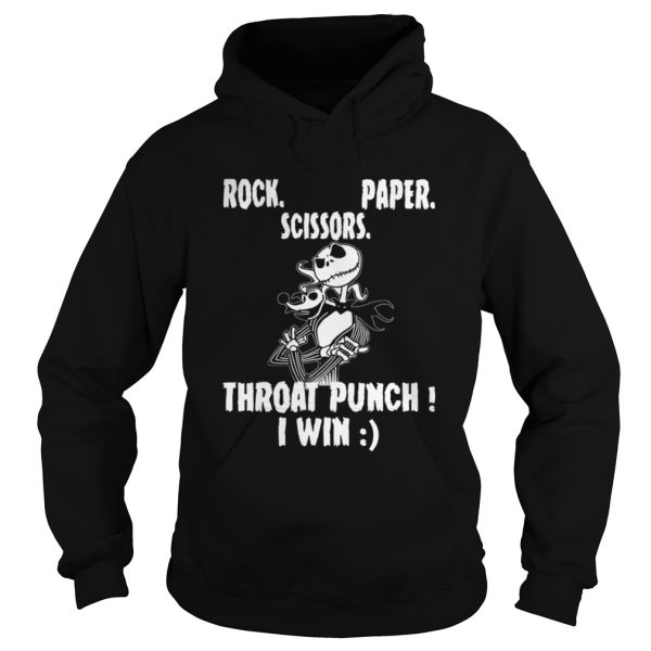 Jack Skellington and Zero rock paper scissors throat punch I win Christmas shirt