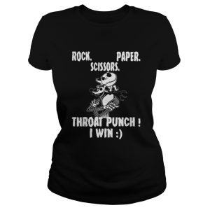 Jack Skellington and Zero rock paper scissors throat punch I win Christmas shirt 2