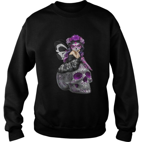 Jasmine Becket Griffith fairies atop decorative sugar skulls shirt