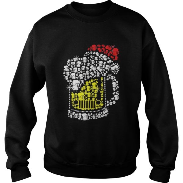 Jeep beer Santa hat Christmas shirt