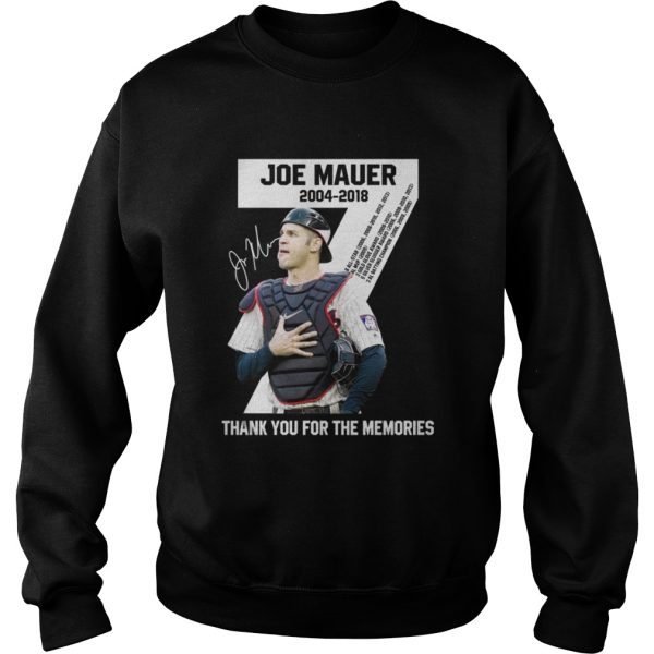 Joe Mauer 20042018 thank you for the memories shirt