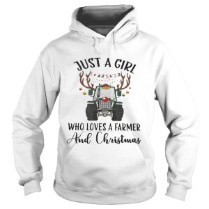 Just A Girl Who Loves A Farmer And Christmas Shirt 1