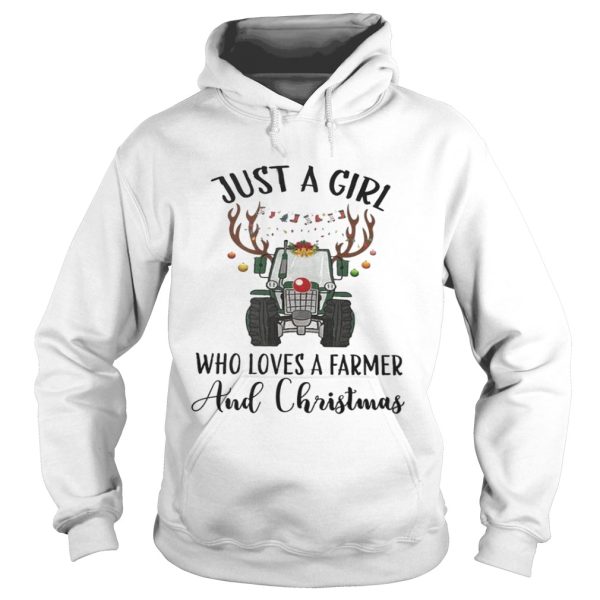 Just A Girl Who Loves A Farmer And Christmas Shirt