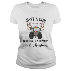 Just A Girl Who Loves A Farmer And Christmas Shirt 2