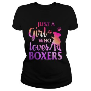 Just A Girl Who Loves Boxer Colorful Gift Shirt 1