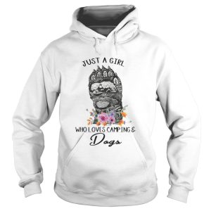 Just A Girl Who Loves Camping And Dogs Shirt 2