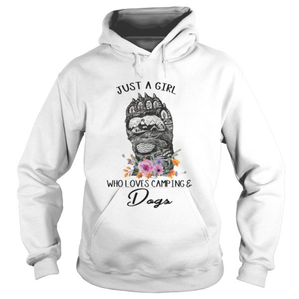 Just A Girl Who Loves Camping And Dogs Shirt