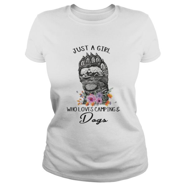 Just A Girl Who Loves Camping And Dogs Shirt