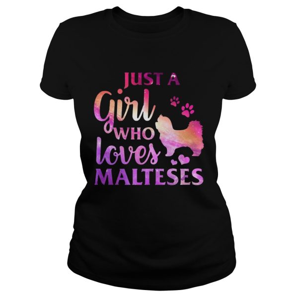 Just A Girl Who Loves Maltese Colorful Gift Shirt