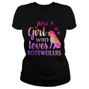 Just A Girl Who Loves Rottweiler Colorful Gift Shirt 1