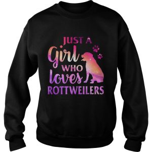 Just A Girl Who Loves Rottweiler Colorful Gift Shirt 3