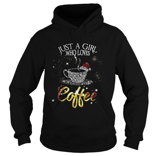 Just a girl who loves coffee santa glitter shirt