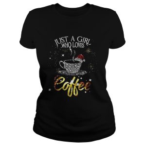 Just a girl who loves coffee santa glitter shirt 2