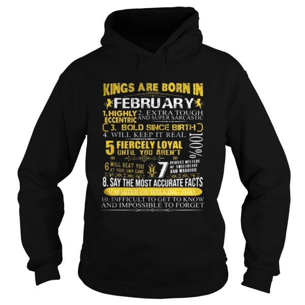 Kings Are Born In February Facts Birthday T-Shirt