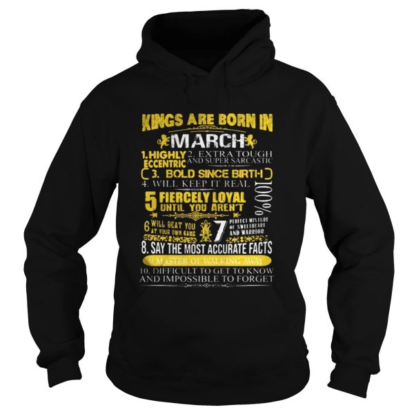 Kings Are Born In March Facts Birthday T-Shirt