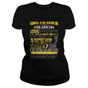 Kings Are Born In March Facts Birthday T Shirt 2