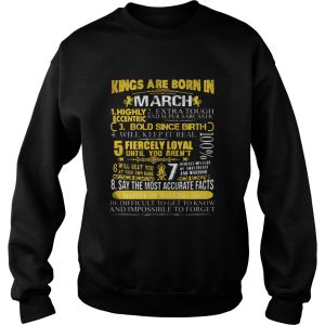 Kings Are Born In March Facts Birthday T Shirt 3
