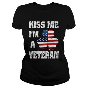 Kiss me I'm a veteran American shamrock flag shirt 1