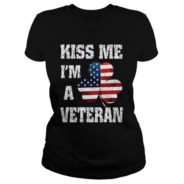 Kiss me I’m a veteran American shamrock flag shirt