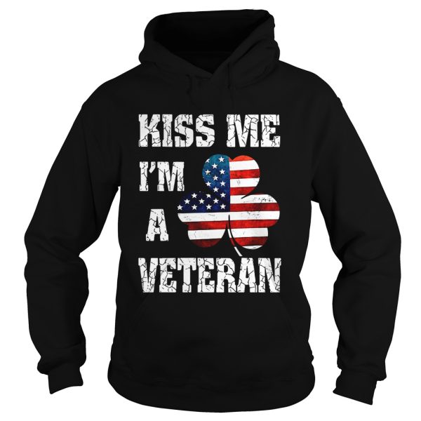 Kiss me I’m a veteran American shamrock flag shirt