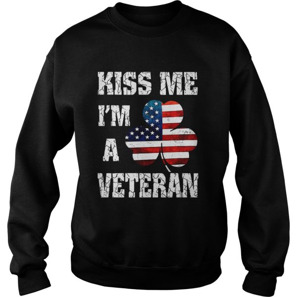 Kiss me I’m a veteran American shamrock flag shirt