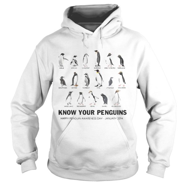 Know your penguins happy penguin awareness day January 20th shirt