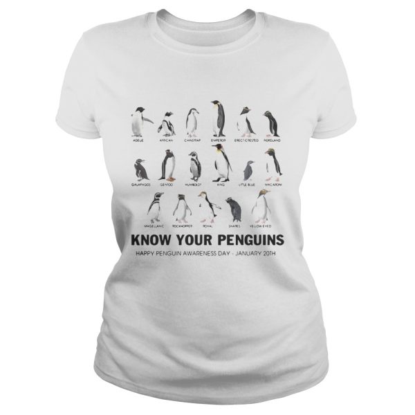 Know your penguins happy penguin awareness day January 20th shirt