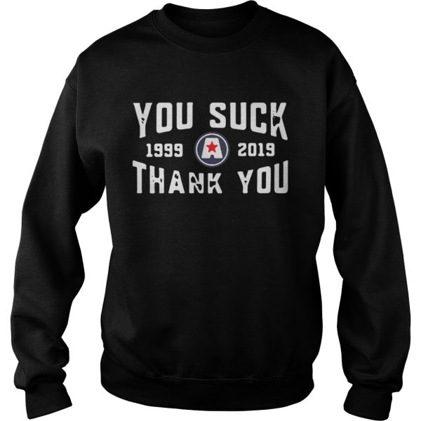 Kurt Angle You Suck Thank You 1999-2019 shirt