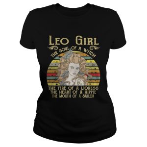 Leo Girl The Soul Of A Witch Zodiac Pride Vintage T Shirt 2