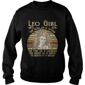 Leo Girl The Soul Of A Witch Zodiac Pride Vintage T Shirt 3