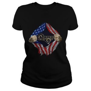 Los Angeles Rams torn American flag T Shirt 1