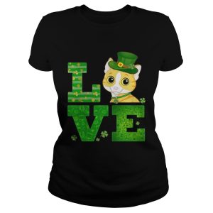 Love Cat St Patricks Day Green Shamrock T Shirt 2