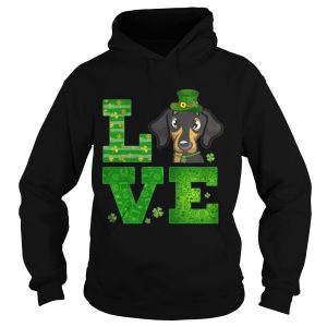 Love Dachshund St Patricks Day Green Shamrock T Shirt 1