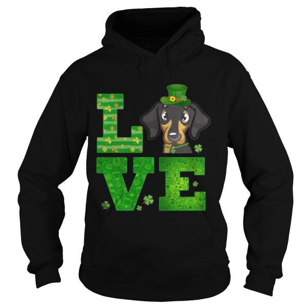 Love Dachshund St Patricks Day Green Shamrock T-Shirt